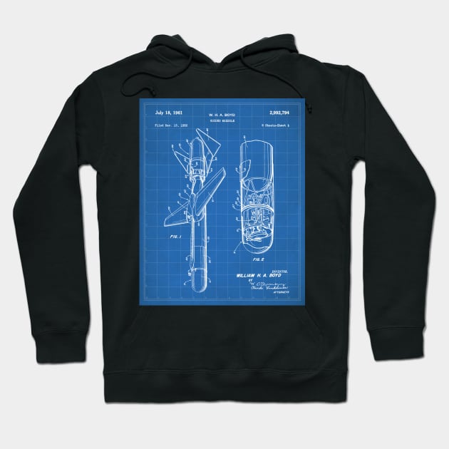 Cold War Military Missile Patent - Army Veteran Military Enthusiast Art - Blueprint Hoodie by patentpress